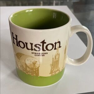 Starbucks Houston Mug - Green and Cream